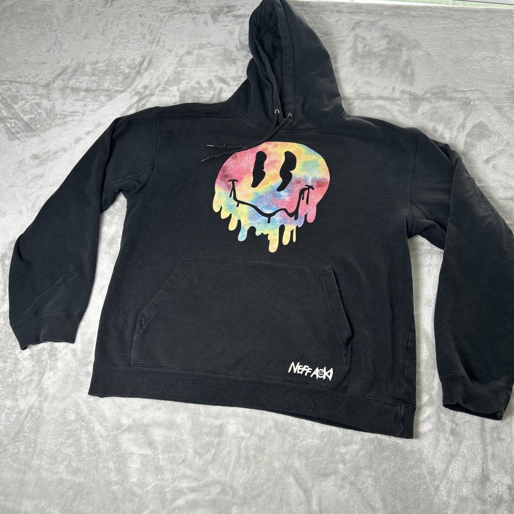 Neff Hoodie Men M Black pull over Long Sleeve Pocket Outdoor